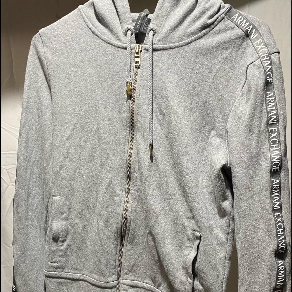 Armani exchange hoodie gray in color